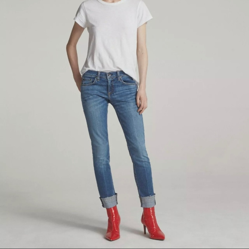 rag & bone Distressed Slim-fit Boyfriend Jeans